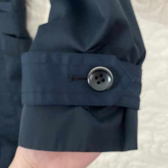 London Fog Double Breasted Trench Coat Navy Blue Women XL Belted Rain Jacket - Picture 5 of 12